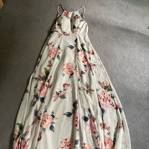 Jenny yoo womens kayla a line halter floral printed chiffon long dress, size 0